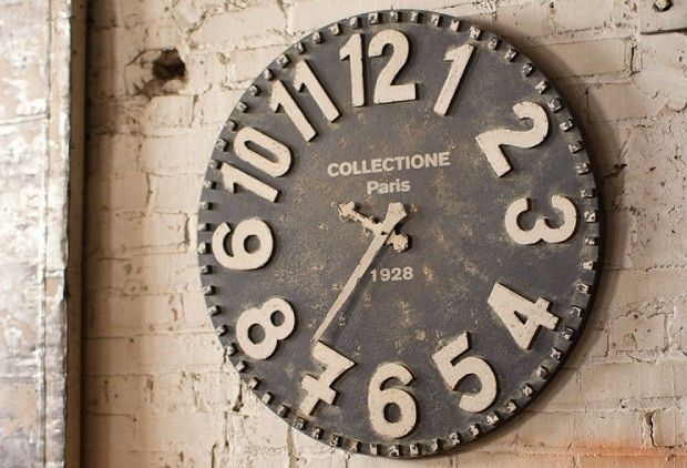 HUGE Wooden Warehouse Clock - From Antiquefarmhouse.com - www.antiquefarmho...