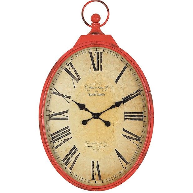 Red Clock | Pocket Watch Wall Clock | Red Kitchen Clock