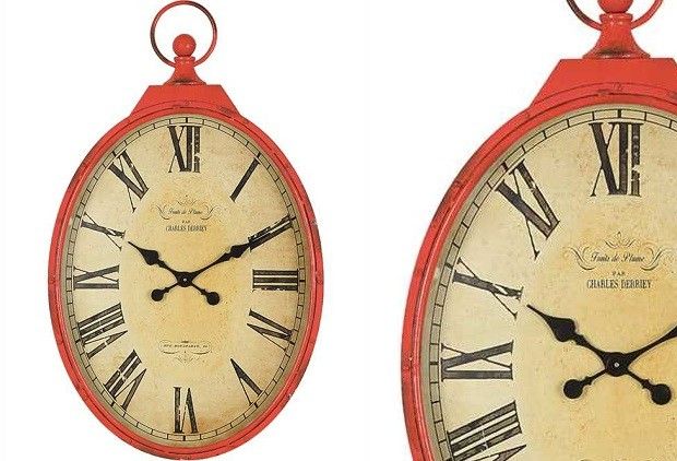 Red Clock | Pocket Watch Wall Clock