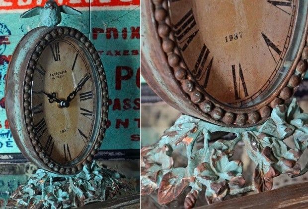 Tabletop Clock | Decorative Clock With Bird | Desk Clock