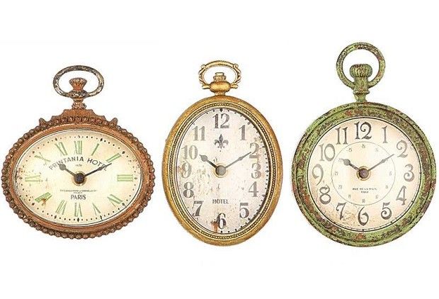 Vintage Inspired Magnetic Clocks, Set of 3 - From Antiquefarmhouse.com - www.ant...