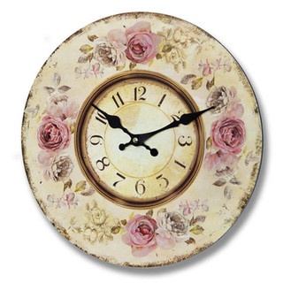Pink Roses Clock