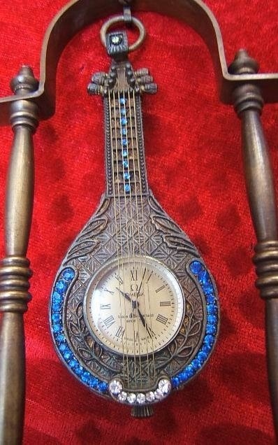 Rare Antique Mantle Clock, Brass Shelf, Inlaid diamonds by ana.m.monteiro.5