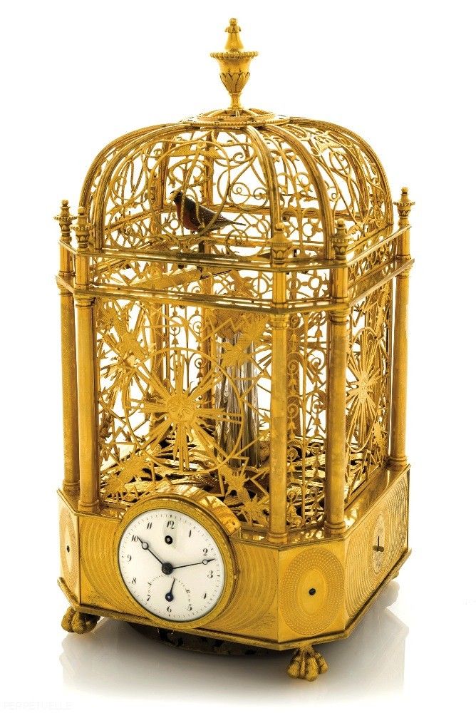 Rare Singing Bird Cage Clock Automaton by Jaquet Droz 1785...