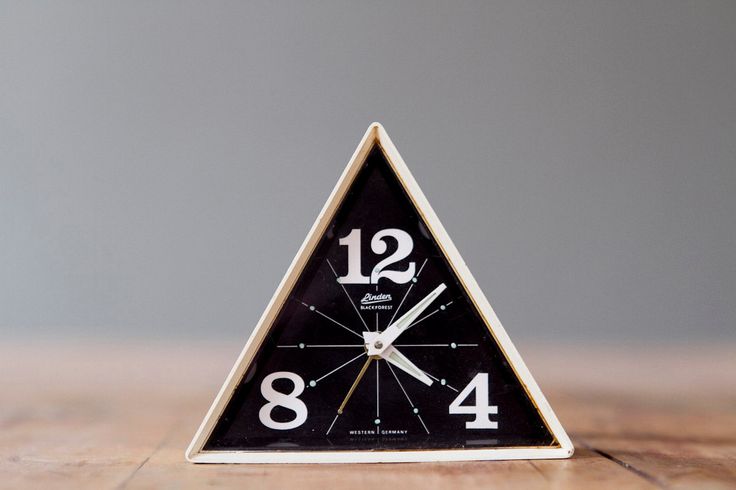 vintage linden black forest geometric alarm clock