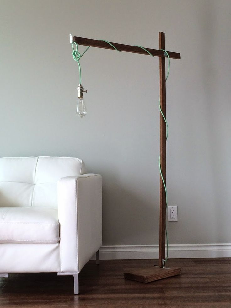Ana White | Build a Modern Wood Floor Lamp from a 1x2 | Free and Easy DIY Projec...