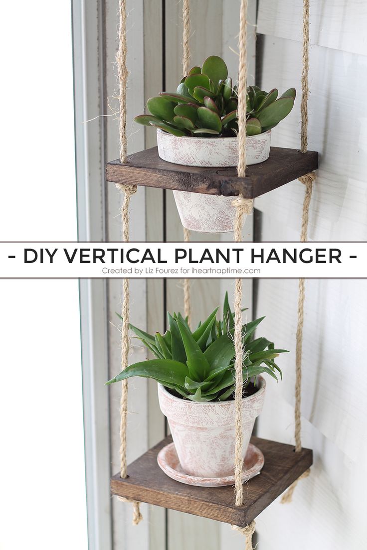 DIY Vertical Plant Hanger on iheartnaptime.com