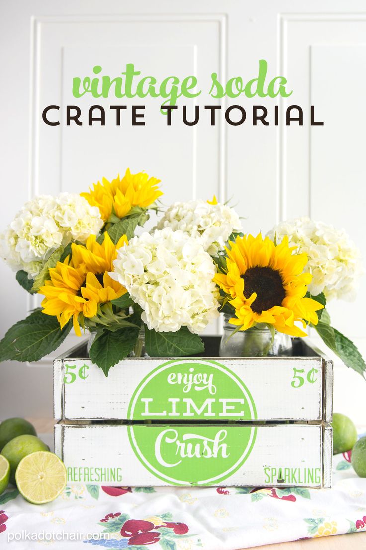 How to make a vintage style soda crate - there is a free download for the lime c...