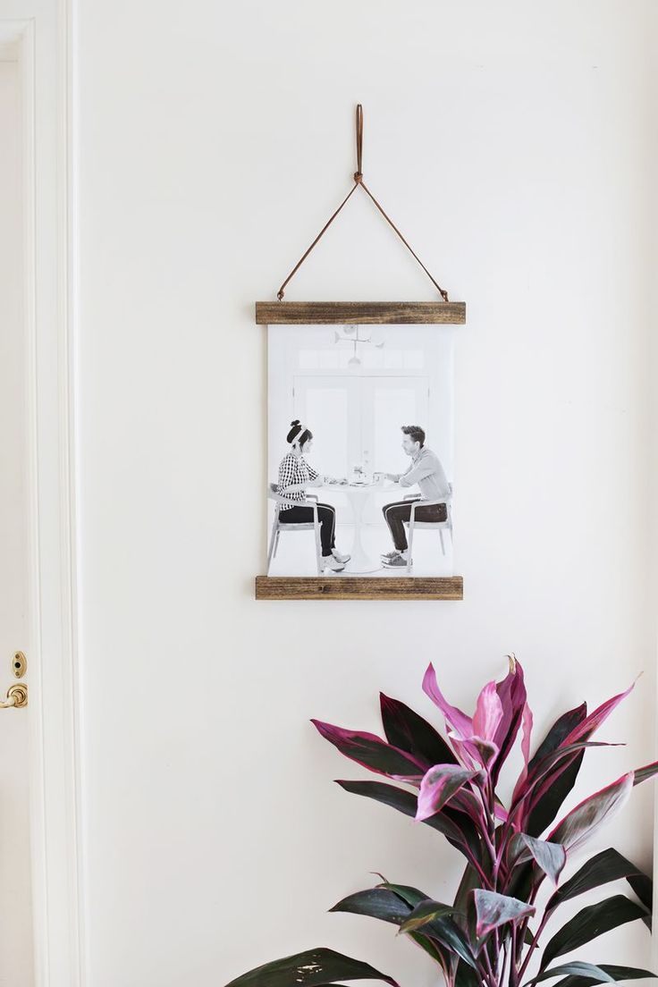 Make your own wood frame poster hanger!...
