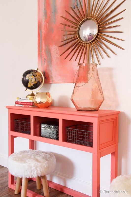 Sherwin-Williams Coral Reef Painted Console Table