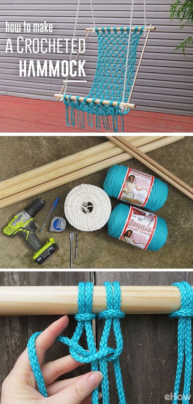A summer must! DIY your own comfortable and stylish macrame hammock. Macarame is...