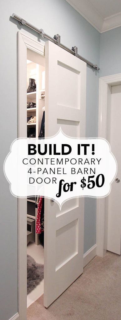 best of the web: barn doors on a budget. Contemporary 4-panel barn door. Build t...