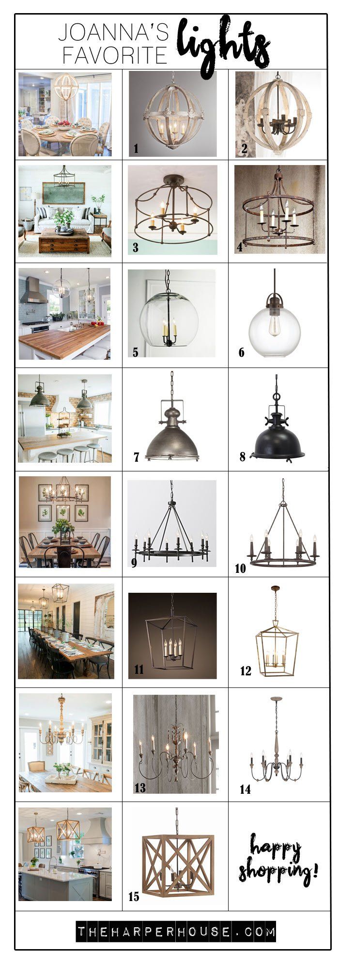 Check out these light fixtures used by Joanna Gaines on Fixer Upper. Shopping so...