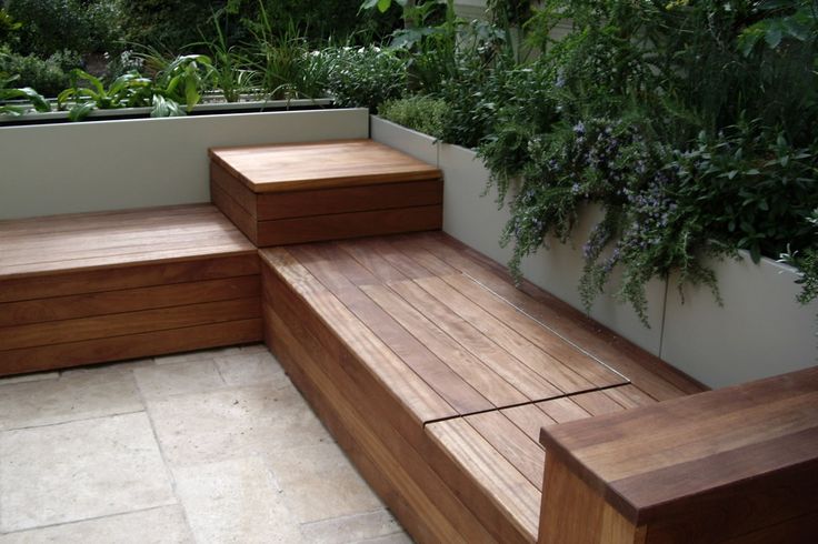 Deck bench with storage