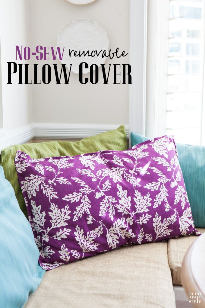 Did you know with a tube of fabric glue you can make a large no-sew pillow cover...