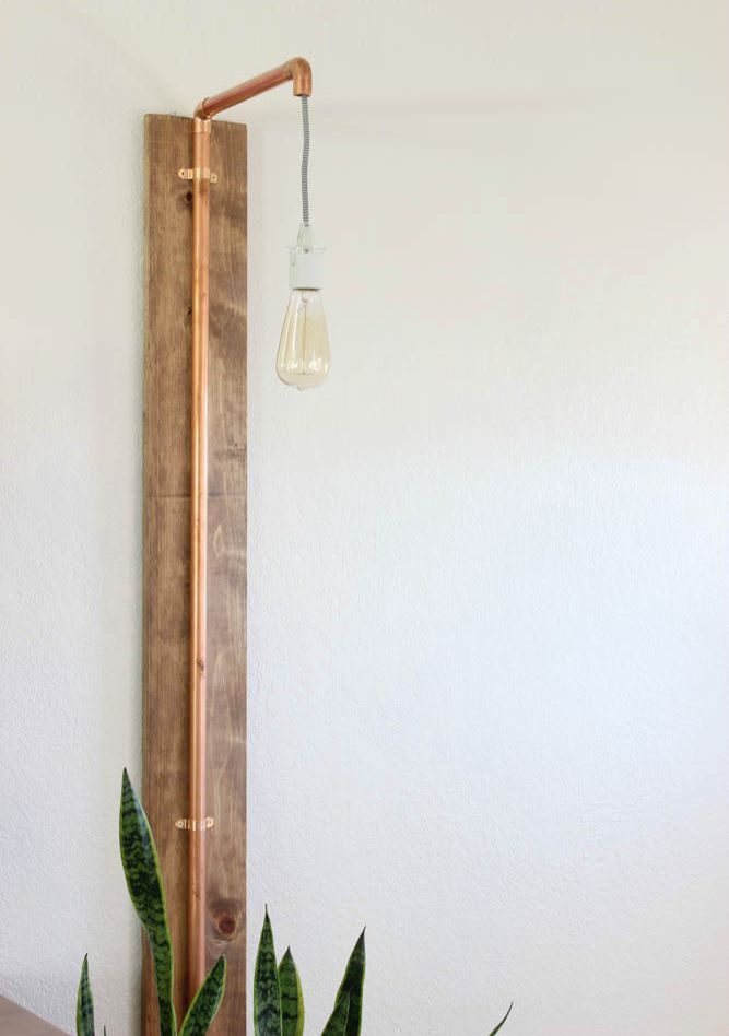 DIY Copper Wall Sconce - Click for tutorial