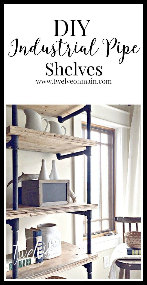 DIY industrial pipe shelves. Use your imagination to come up with any configurat...