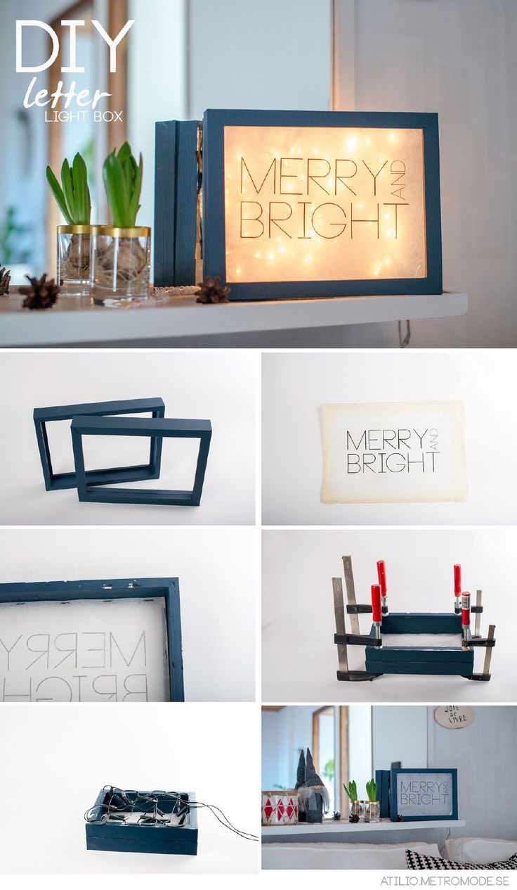 DIY merry and bright light box