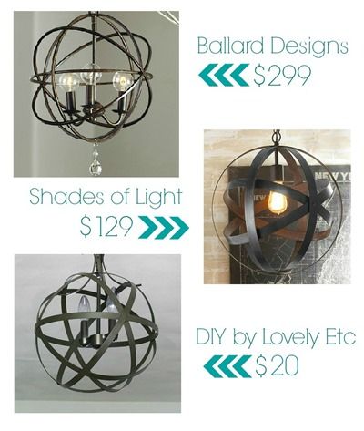 DIY orb chandelier for less...way less! All you need is $20 and 1 hour!...