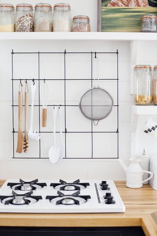 DIY Wire Utensil Rack from Apartment Therapy...