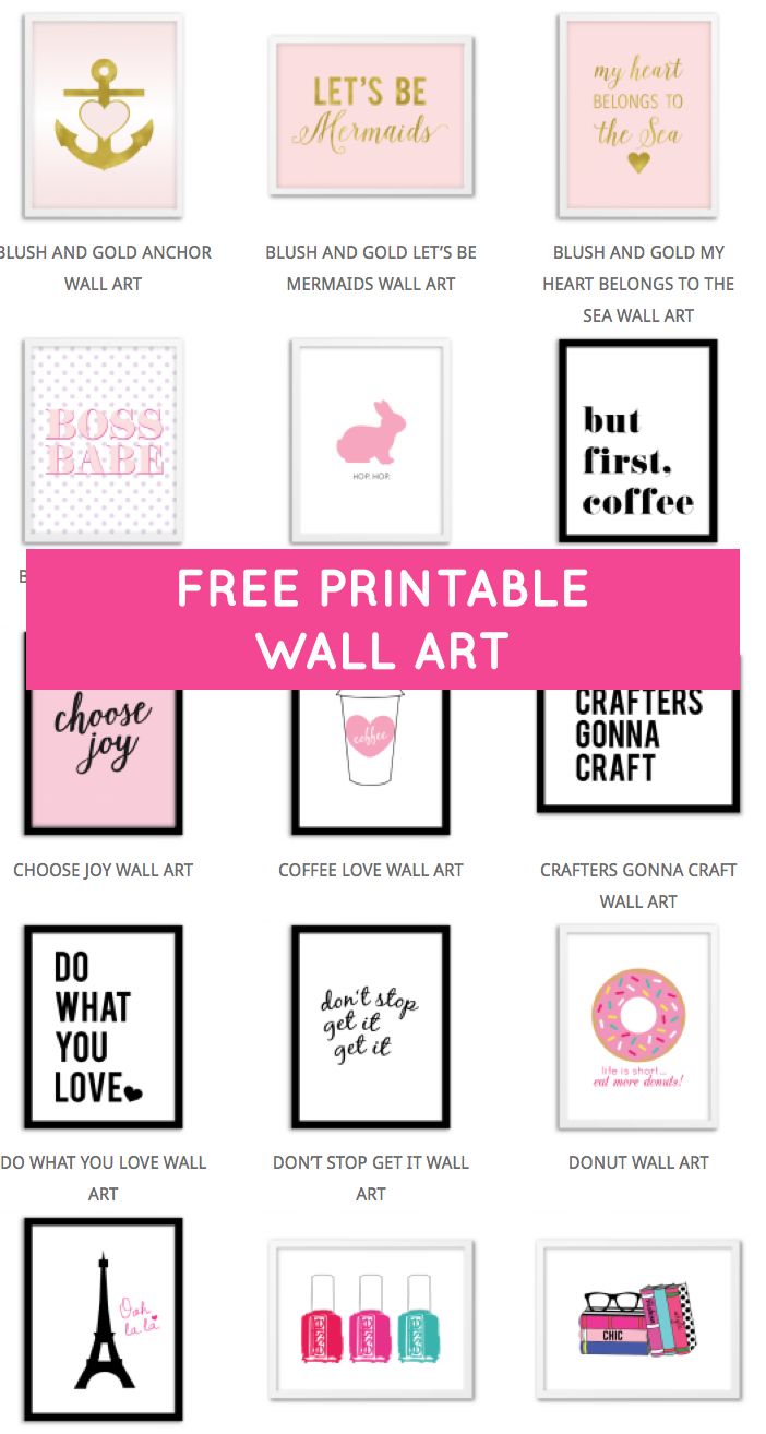 Free Printable Wall Art from Chicfetti. Money- and time-saving decor.