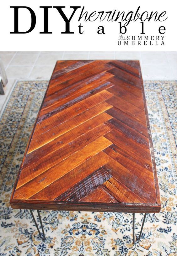 Have you ever wanted to create your very own DIY Herringbone Coffee Table with H...