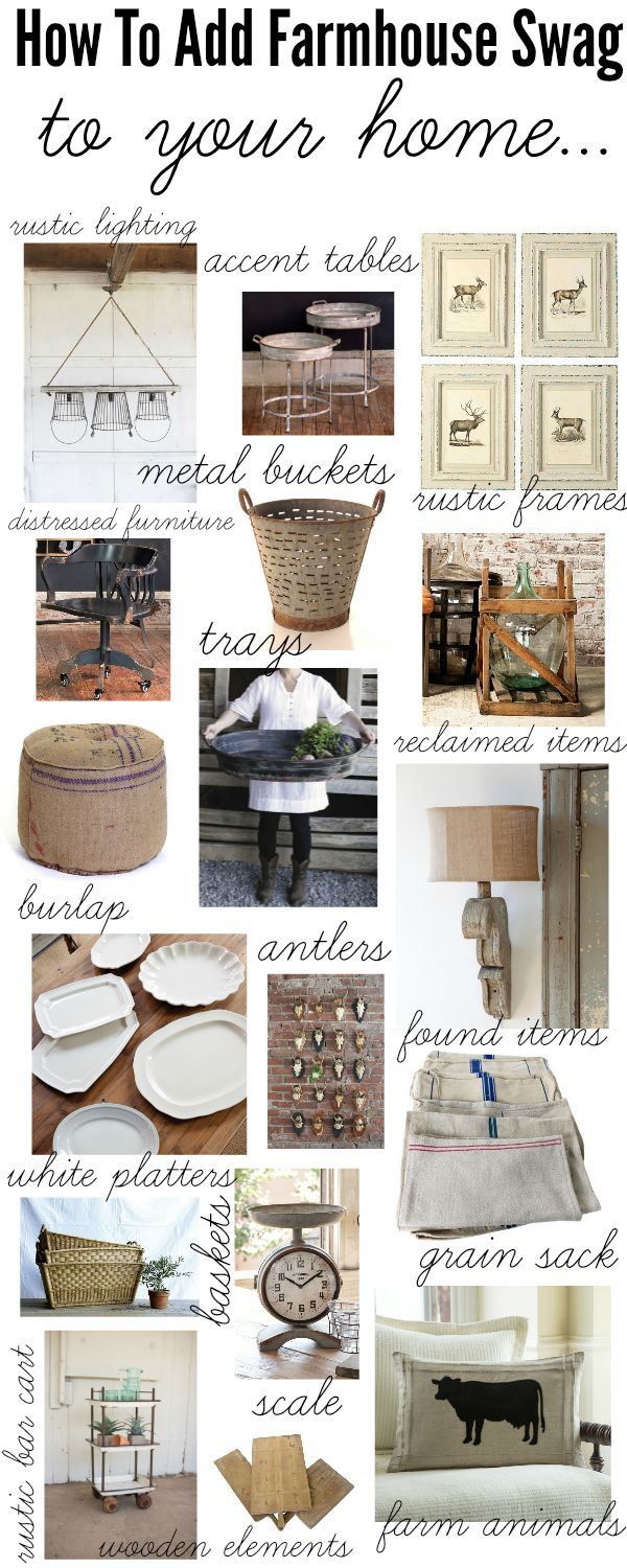 How to add farmhouse style to your home - A one stop shop with links to the item...