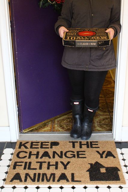 Keep the change ya filthy animal - a Home Alone inspired DIY doormat