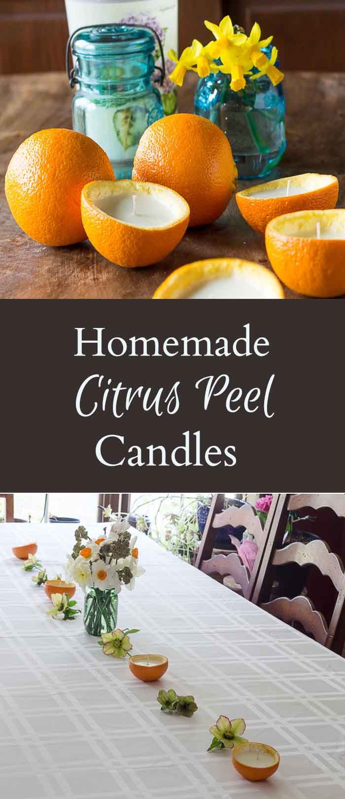 Learn how to make homemade candles with real orange rinds, wax and essential oil...