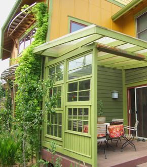 Relaxshacks.com- Love the idea of finding old windows and doors to make a window...