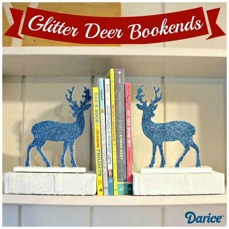 Reversible Glitter Deer DIY Bookends...