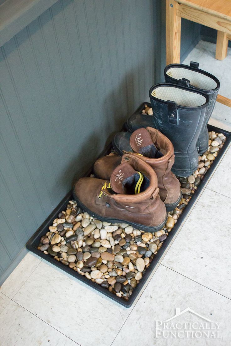River rocks in your boot tray allow your shoes to drain better, plus it's a ...