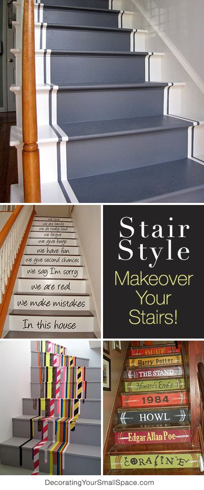 Stair Style • Makeover Your Stairs! • Lots of Ideas and Tutorials!...