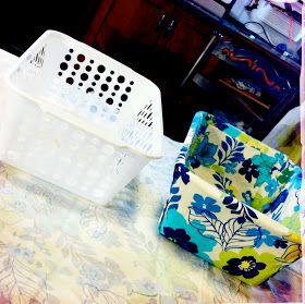 tales from a cottage: DIY Fabric Covered Bins