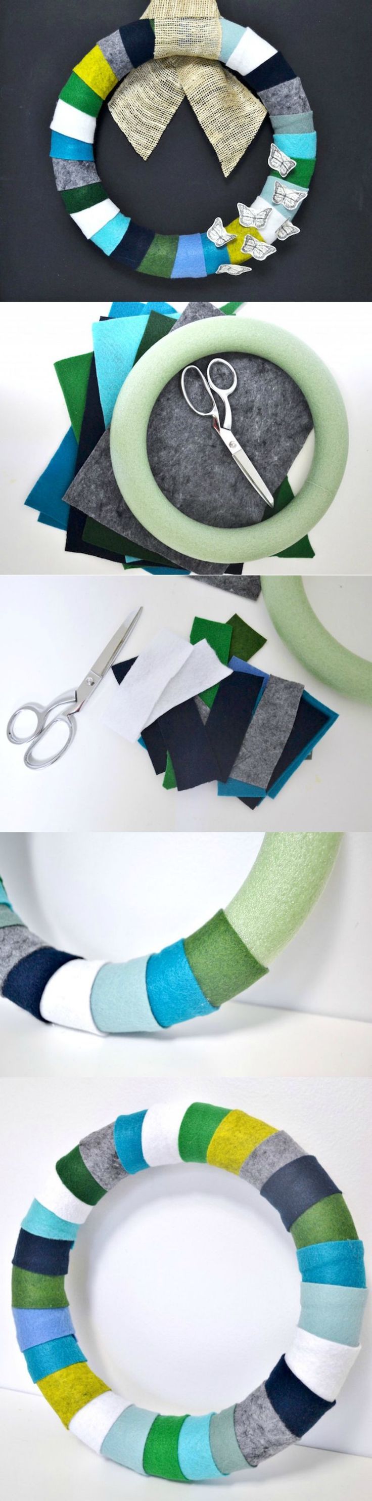 This felt DIY wreath is so versatile . . . choose any colors of felt that you&#3...