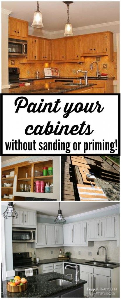 THIS IS AWESOME! Learn to paint your kitchen cabinets without sanding OR priming...