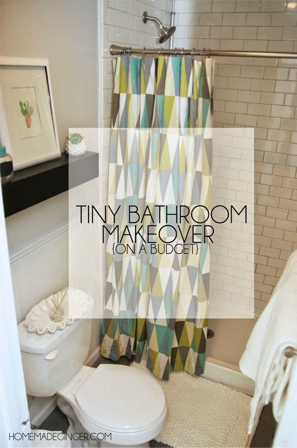 Tiny Bathroom Makeover On A Budget: Learn money saving and space saving tips and...