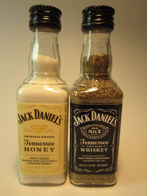 Jack Daniels Salt and Pepper Shakers - Handcrafted from Original Plastic Miniatu...
