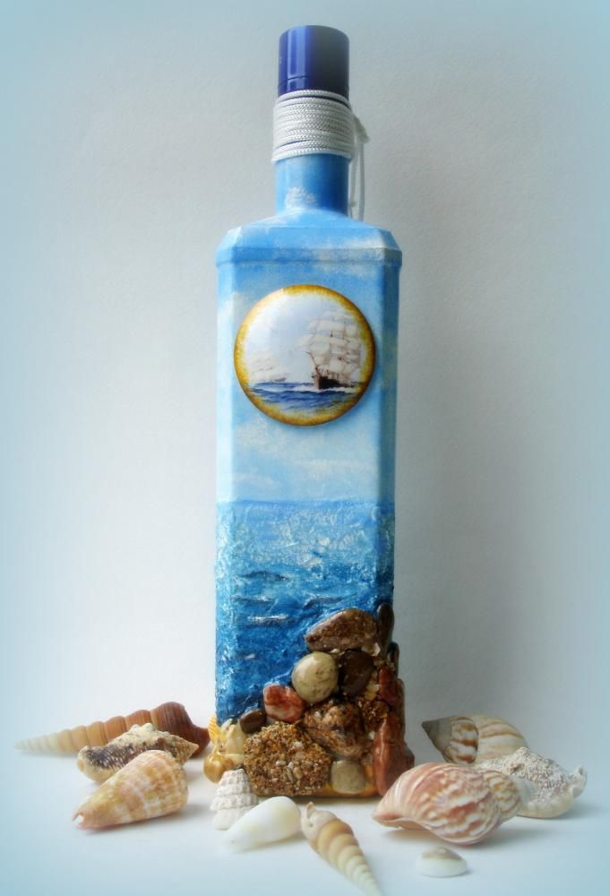 Мотив «Море» — Бутылка «Романтика моря». dcpg...
