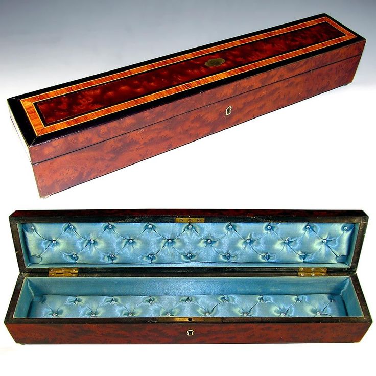 An exquisite and rare antique French Napoleon III era wooden fan box of quality ...