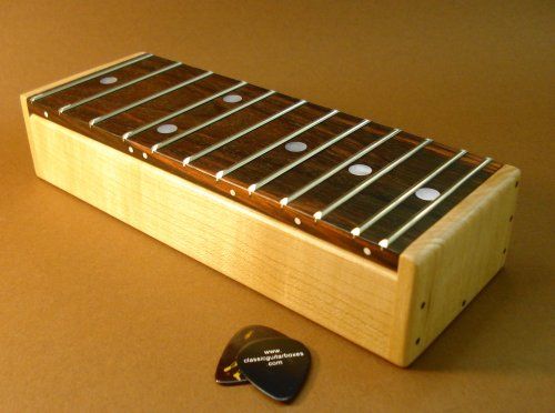 cool storage box with real fretted guitar neck hinged top