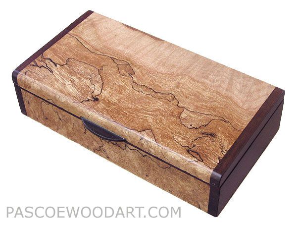 Handmade small wood box - Small wood keepsake box made of spalted maple burl, bo...