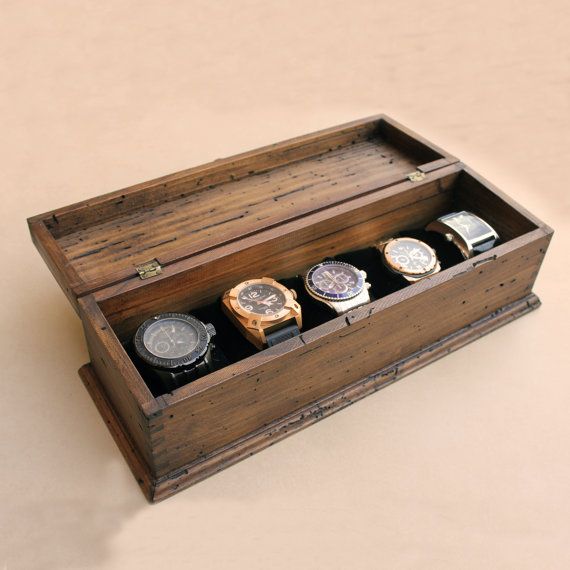 Personalized Rustic Men's Watch Box for 5 by OurWeddingInvites
