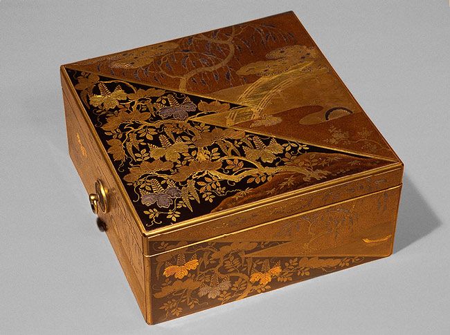 Stationery box, Momoyama period (1573–1615), early 17th century  Japan  Lacque...