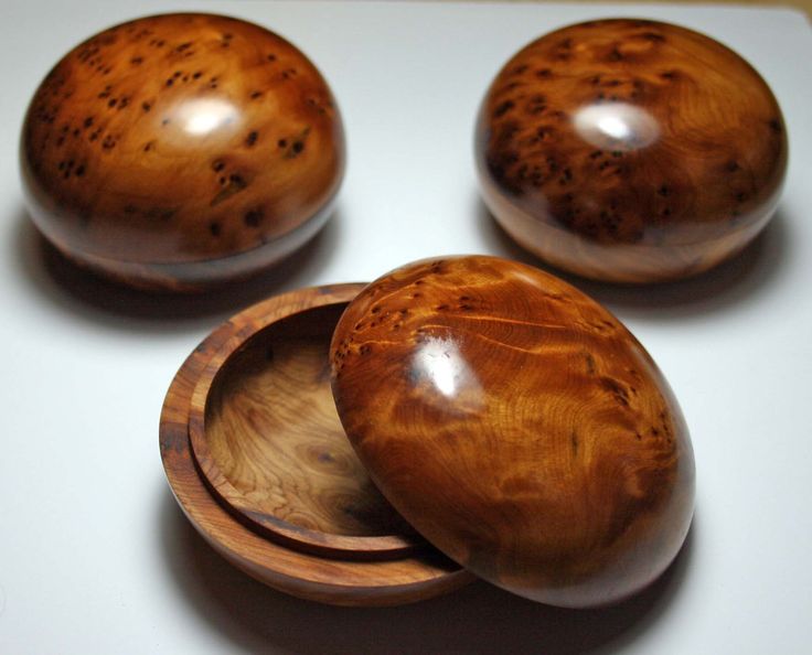 Three Tactile Turned Thuyawood Treen Gift by AmmoniteJewellery