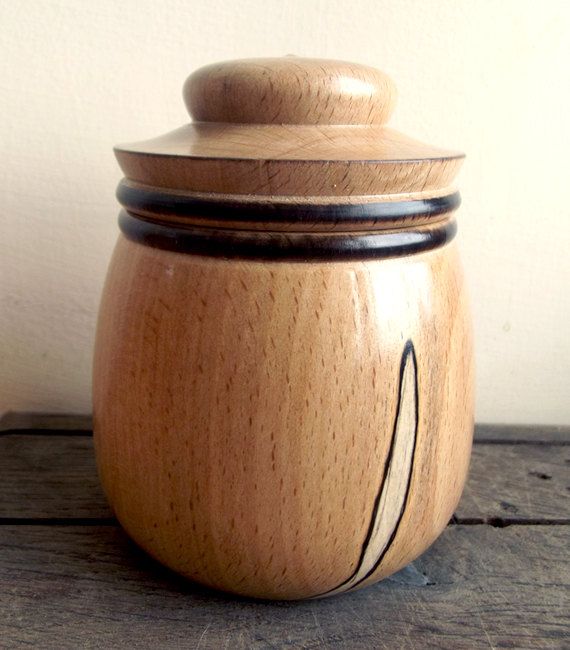 Turned Wood Box Lidded in Spalted Beech. Wood Pot by FluffyFenris, £15.00