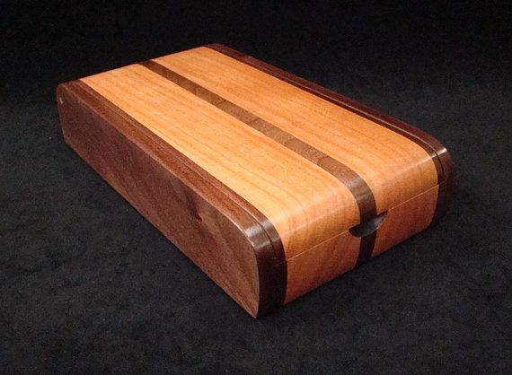 Walnut and Cherry Desk Box by cooperswoodstudio on Etsy