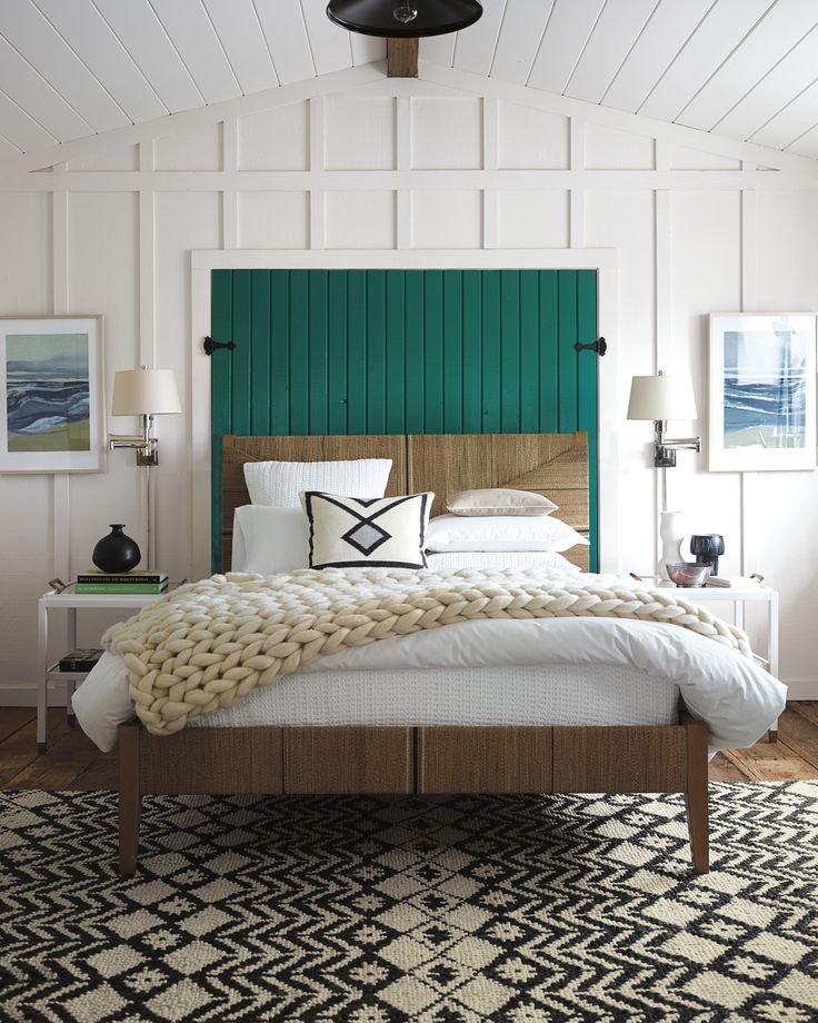 Add a pop of color in unexpected ways for your master bedroom | Henley Wool Thro...