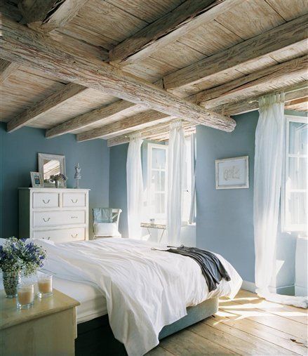 Create a relaxing bedroom with calming colors that are inspired by nature. Helpf...