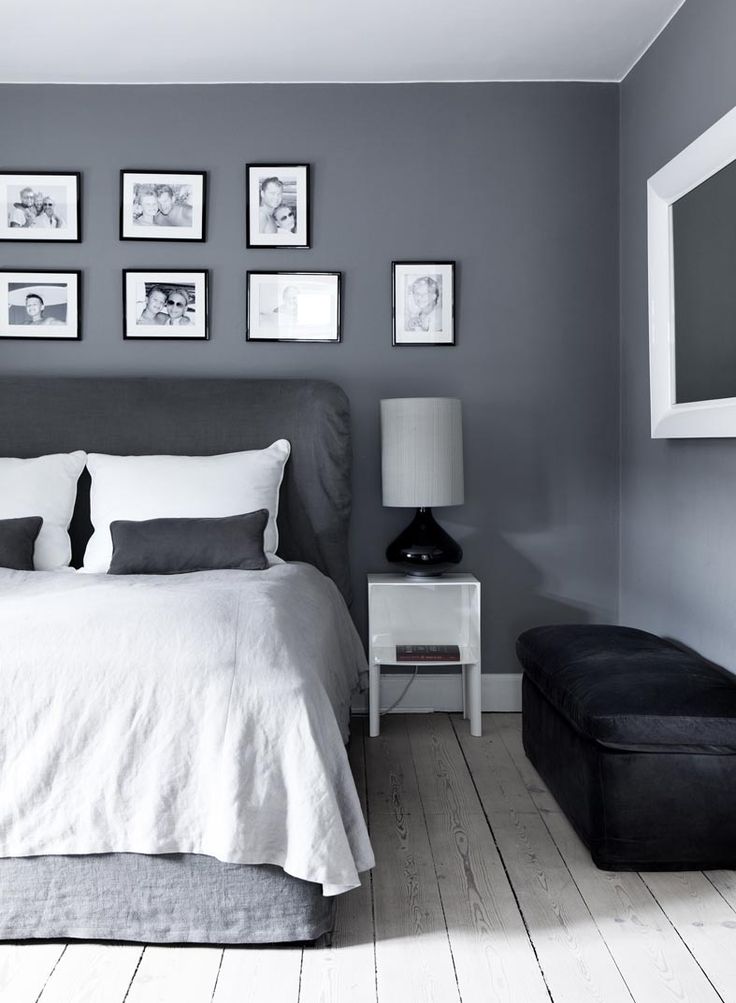Grey bedroom - could add a splash of teal or lime to bring it up-to-date! Really...